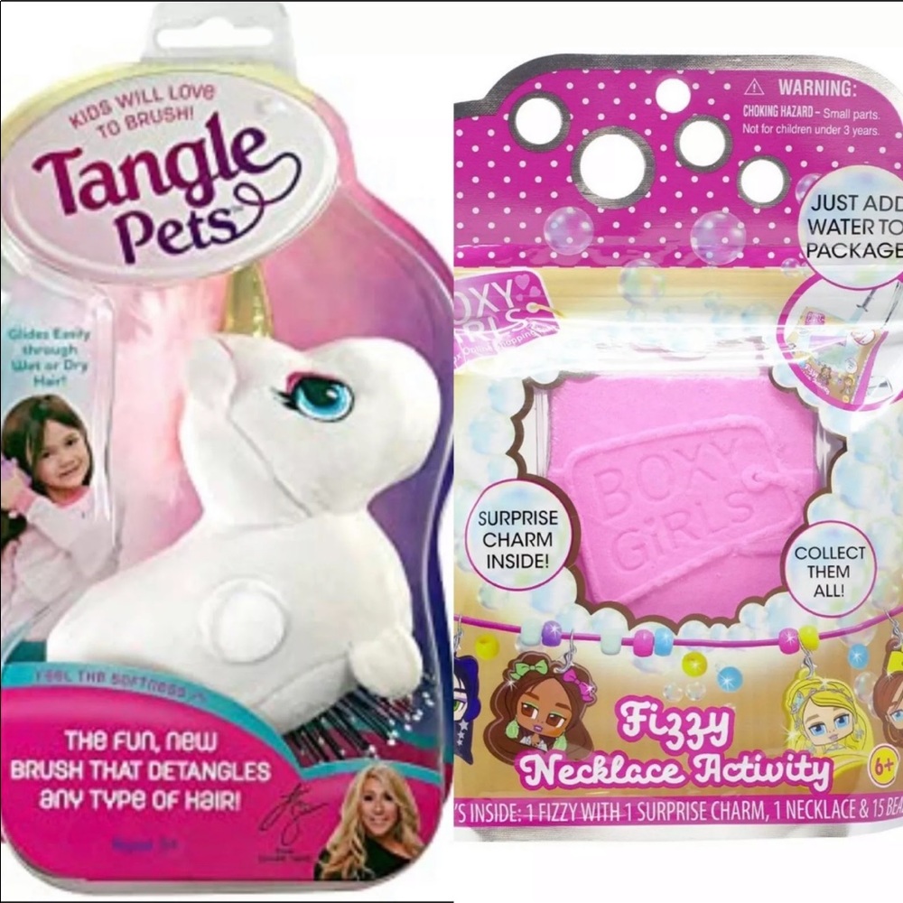 Tangle Hair Brush UNICORN & FIZZY NECKLACE ACTIVIT